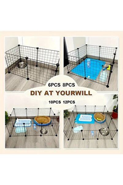 Zoo Evcil Hayvan Kedi Tavşan Ginepig Oyun Evi Ve Köpek Çiti 12 Panel