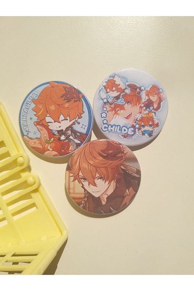 Yenaplanner Genshin Impact Childe Bag Ornament/Badge Set