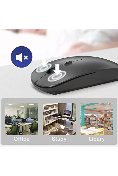 XMEYE Huawei Matepad Air 11.5" Tablet Uyumlu Bluetooth Şarjlı 2.4Ghz Kablosuz Mouse Sessiz Tıklama