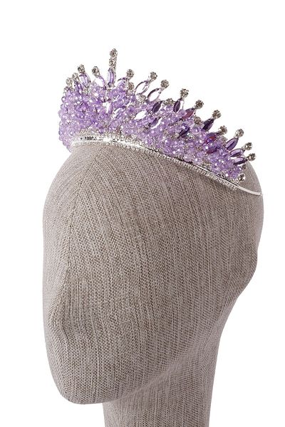 Hayalperest boncuk Lilac Bridal Henna Wedding Crown - Crystal Stone and Bead Decoration