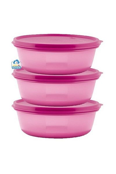 Tupperware Refrigerator Storage Container 600 ml Set of 3 Pink (THREE SUGARPARE)