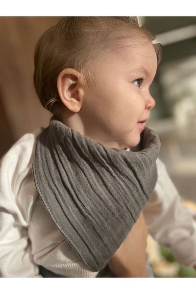 runbaby 7 قطع لعاب أطفال من الموسلين بطبقة مزدوجة - للمريلة ووشاح
