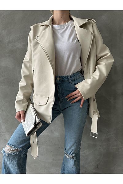 İLKCET MODA Γυναικείο μακρύ μπουφάν Oversize