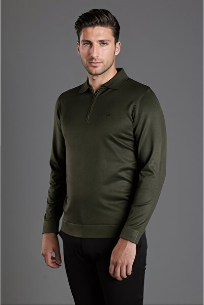 ZEKİ ÖZER Men's Knitwear Sweater - Polo Collar, Zippered