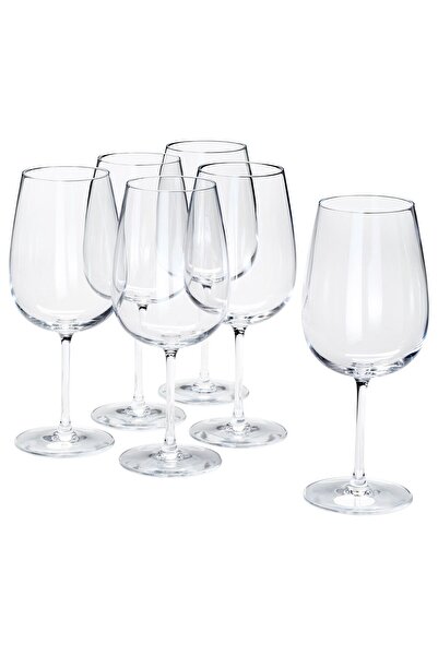 IKEA Storsint Cam Kırmızı Şarap Kadehi, 68 cl, 6 Adet