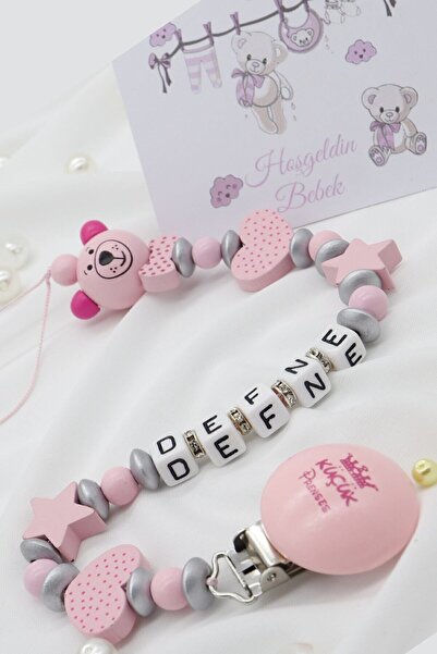 lilamtasarım Isimli Emzik Zinciri - Emzik Askısı - Bebek Hediyesi