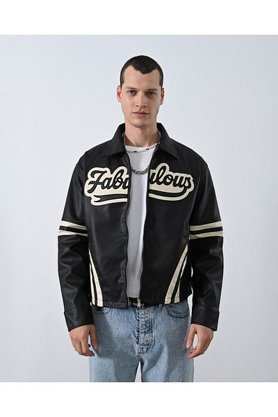 İLKCET MODA Faux Leather Men's Jacket - Boxy Fit