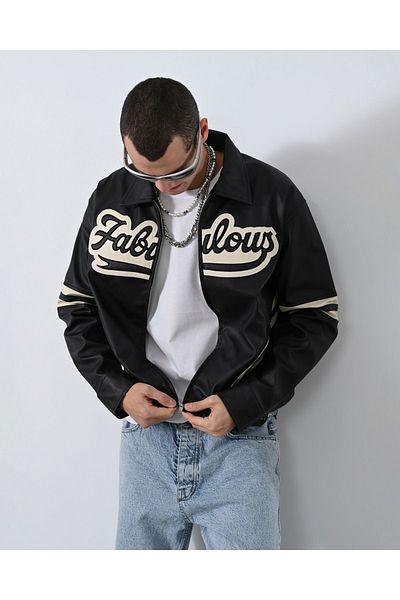 İLKCET MODA Faux Leather Men's Jacket - Boxy Fit