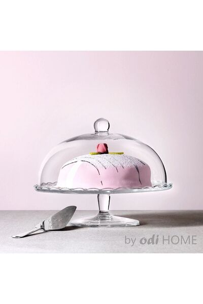 IKEA Cam Kek Pasta Fanusu & Standı - Kapaklı 29 cm