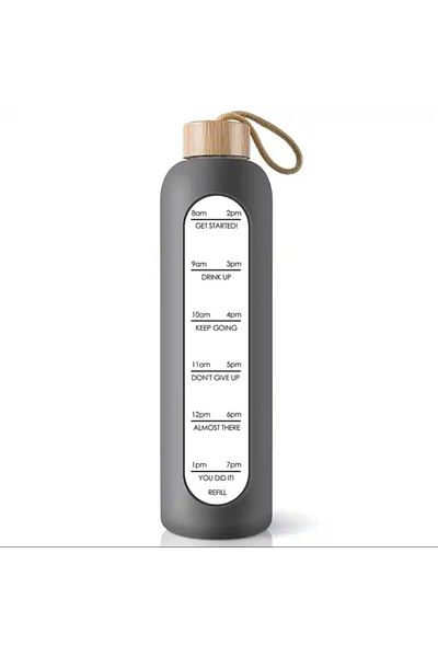 KÜÇÜK EW 1000 ml Healthy Glass Water Bottle Motivated Leak-Proof Water Bottle Borosilicate Glass