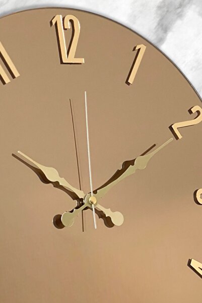 EMORES 41 Cm Gerçek Ayna Pleksi Rakam Dekoratif Duvar Saati