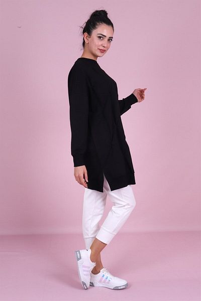 Soul 30644 Crew Neck 2 Thread Tunic Black