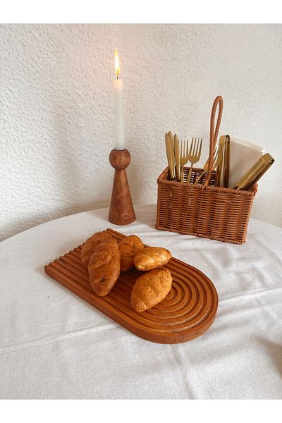 KaiHome Natural Wood Carved Half Rainbow Wooden Tray / Breathing Tray / Breathing Holder / Bathroom Tray