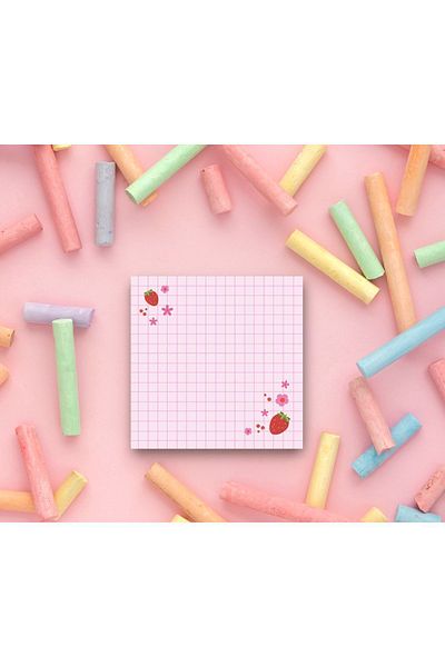 Pine Note فحص الفراولة الكرز نمط الأخضر Memopad مذكرة الوسادة دفتر الملاحظات مخطط