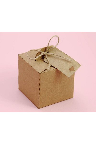 Tasarım Şeker Henna Cookie Candy and Gift Box - Kraft Cardboard - 25 Pieces