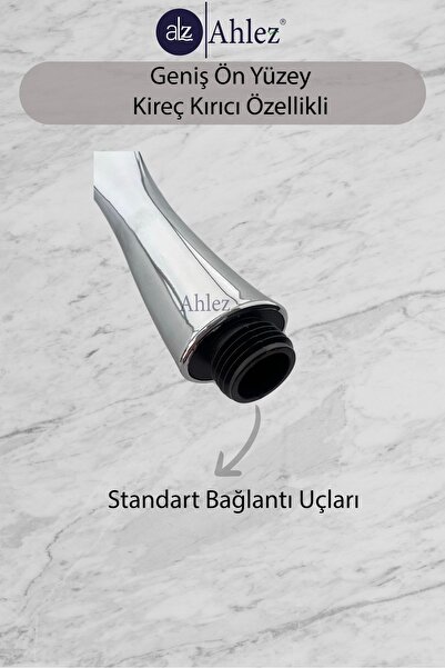 Ahlez Elite Kare Duş Başlığı + Pvc Duş Hortumu Duş Takımı Duş Seti