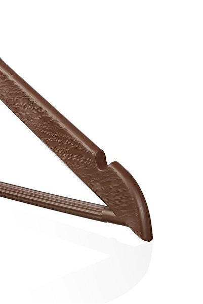 İstoç AVM 12 Adet Ahşap Görünümlü Askı Premium Serisi Kutulu Kıyafet Elbise Gömlek Askısı Kahverengi