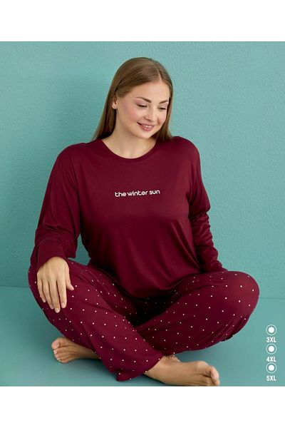 İpek Bijuterii de pijama de marime mare cu mâneci lungi pentru femei