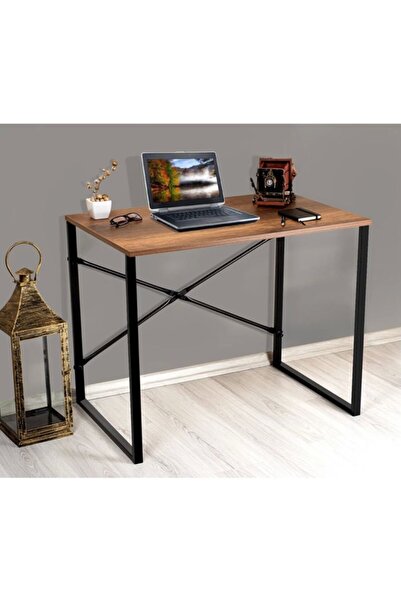 OZBAYHOME 60x90 Cm Ceviz Çalışma Masası Laptop Bilgisayar Masası Ofis Ders Ye...