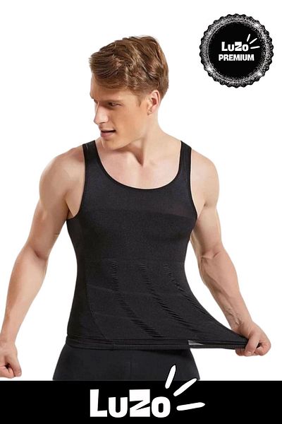 LuZo Men's Corset Athlete - Premium Series, Upright Posture, Gynecomastia, Lifting, Extra Belly, Firming