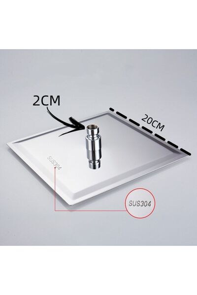 FLEKO DUŞ Fleko Inox 304 Kare Tepe El Duş Set20x20