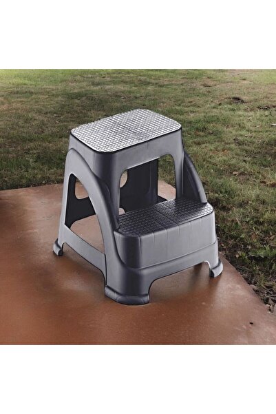 HOLLYHOME Merdivo Large - Σκαμπό Κήπου Οικιακής Χρήσης σε Ανθρακί Χρώμα HH