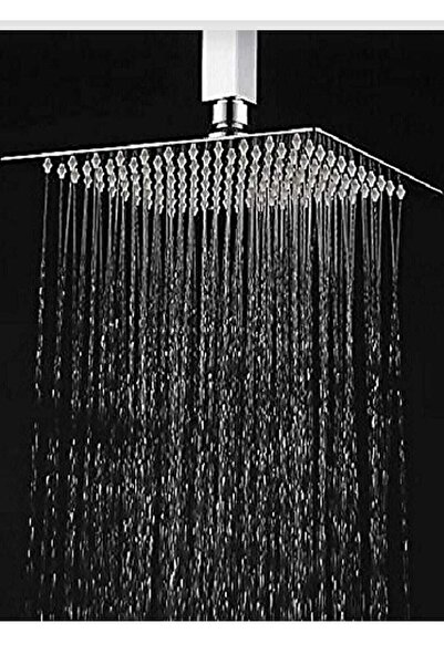 Ahlez Paslanmaz 304 Kalite Ankastre Ince Tepe Duş Başlığı 20x20 cm