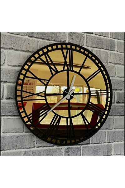 NİSANEST ساعة حائط ريفية مزخرفة على الطراز الباروكي باللون الذهبي - أسود مقاس...