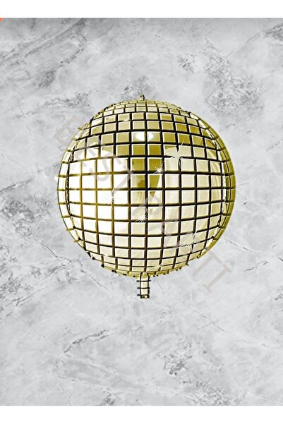 ATAKENT PARTİ بالون فويل ذهبي 50-55 سم - على شكل كرة ديسكو