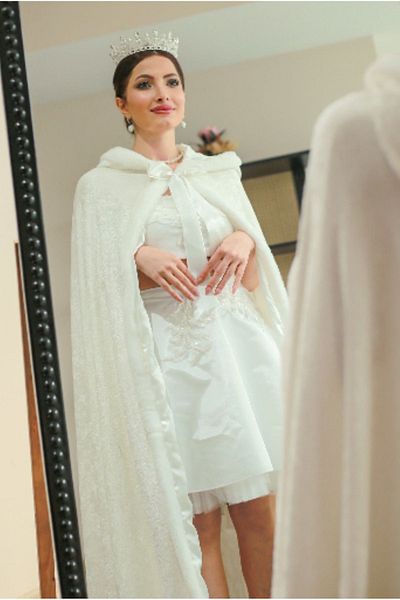 Sed da Exclusive Velvet Furry Bridal Cape, Bridal Fur, Princess Cloak