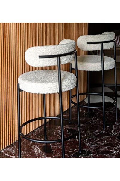 iclalofis 6'lı teddy bar 65cm ada sandalyesi bar taburesi