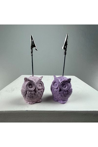 oasis decoration Owl Note Holder Set of 2 (lilac - Pink)