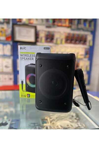 Blic BLS-51 USB 8W kumandalı karaoke system ( microphone) RGB led ışıklı Blue...