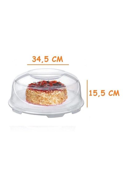 Üçsan Plastik Cake Jar and Pastry Jar Locked Lid Cake Jar 7 Lt. Cream