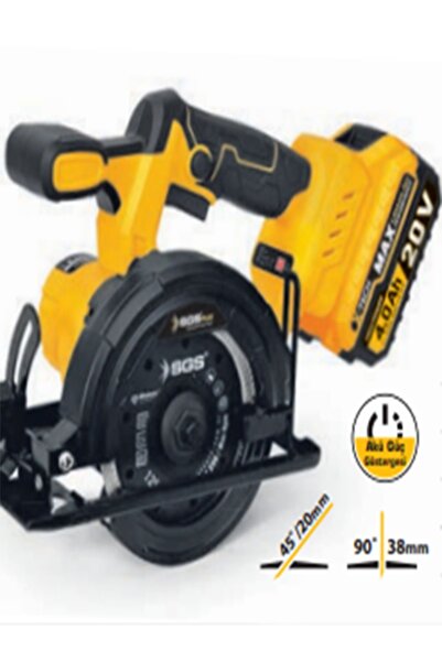 SGS Mermer Granit Kesme Makinesi Şarjlı 20V / 125mm / 90Dk Hızlı Şarj / Kömür...