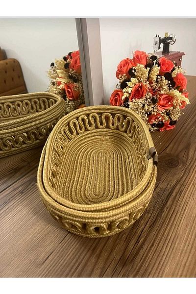 eftlyhome Height 9 and Height 26 - 2-Piece Gift Dowry and Bread Set with Thyricots