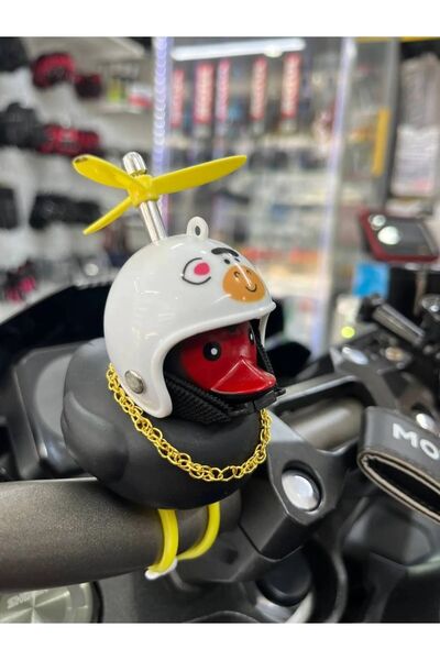 Zoli CUTE PROPELLER HELMET BLACK DUCK ADHESIVE CAR AND MOTORCYCLE HANDLEBAR ACCESSORY