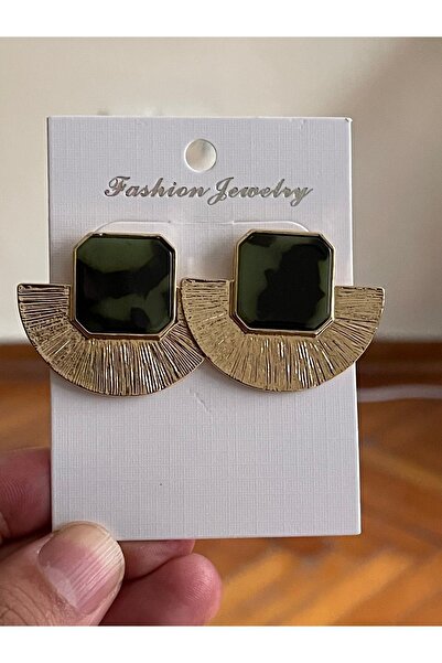 Rupen Kraft Vintage Model Yelpaze Küpe Gold Küpe