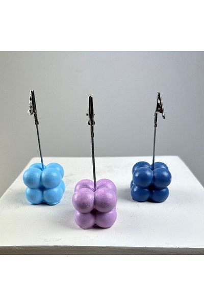 oasis decoration Bubble Note Holder Set of 3 (Light Blue - Lilac - Gray Blue)