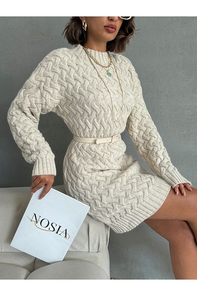 Nosia Casual Knitwear Tunic - Cross Knitted