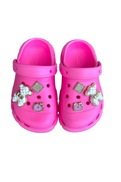 LİTTLE TORTOİSE Girl - Non-Slip Thick Sole Slippers/Sandals with Stone Detail