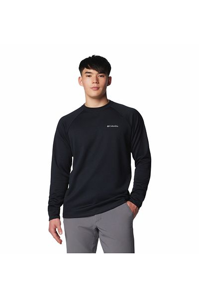 Columbia Черен суитшърт Mesa Waffle Knit Crew II Erkek