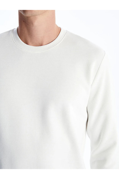 LC Waikiki Ανδρικό φούτερ εκρού - μακρυμάνικο, λαιμόκοψη