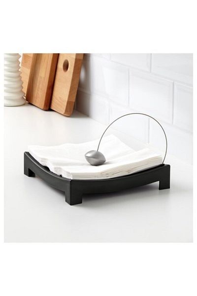 IKEA Napkin Holder Meridyendukkan 22x22 Cm Aluminum Napkin Holder Black