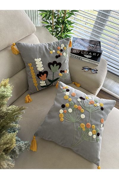 en gözde home PUNCH EMBROIDED 2 BUCĂȚI HUSĂ KIRLENT