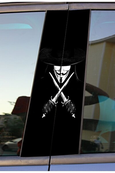 BENİMSER REKLAM Vendetta Baskılı Araç Kapı Direk Kaplama Folyo Sticker 2'li (...