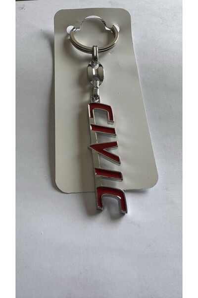 imza direksiyon kılıfı Μεταλλικό μπρελόκ Honda Civic Red, τρισδιάστατο μεταλλ...