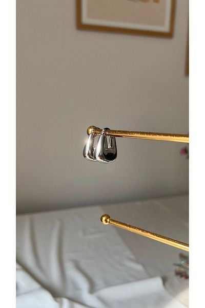 Ebru Atelier Non-Tarnish Stainless Mini Bag Model Steel earrings