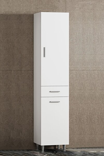 ÖZCEDEN 40 Cm Boy Dolap Mdf Beyaz Sepetli