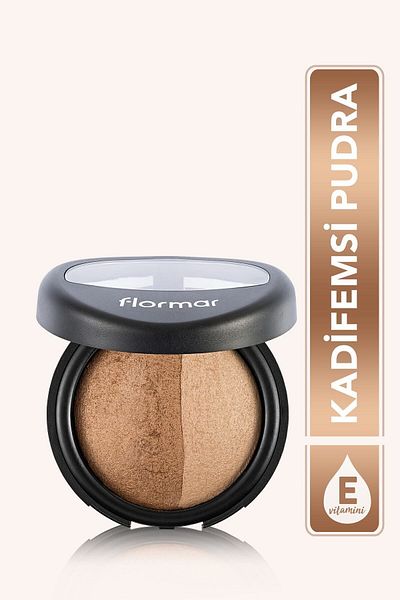 Flormar Two-Color Intense Pigmented Shimmering Powder (GOLD AND COPPER)-baked Powder-0023 Dual Gold-8690604131235